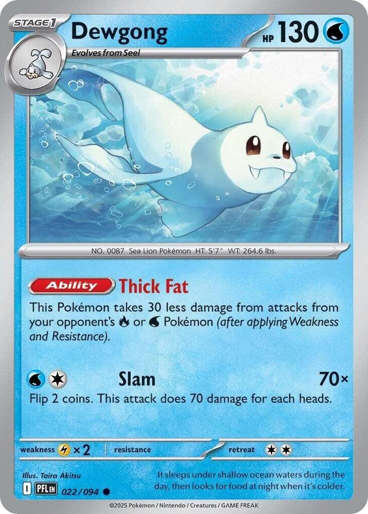 Dewgong - 022/094 - ME02: Phantasmal Flames (PFL) - Common - Normal - Pokemon TCG Card