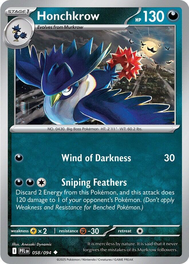 Honchkrow - 058/094 - ME02: Phantasmal Flames (PFL) - Normal - Pokemon TCG Card