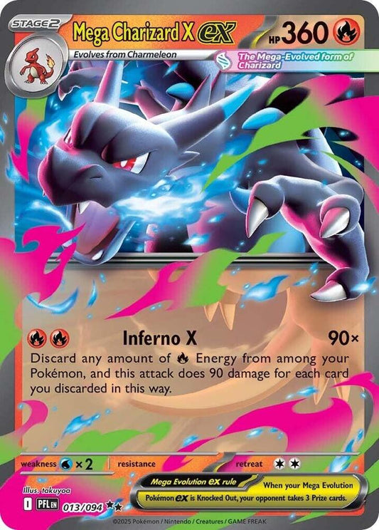 Mega Charizard X ex - 013/094 - ME02: Phantasmal Flames (PFL) - Double Rare
