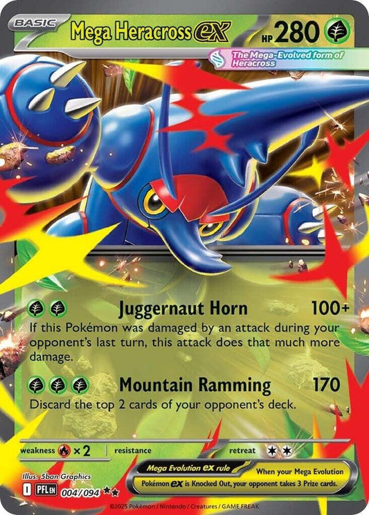 Mega Heracross ex - 004/094 - ME02: Phantasmal Flames (PFL) - Double Rare