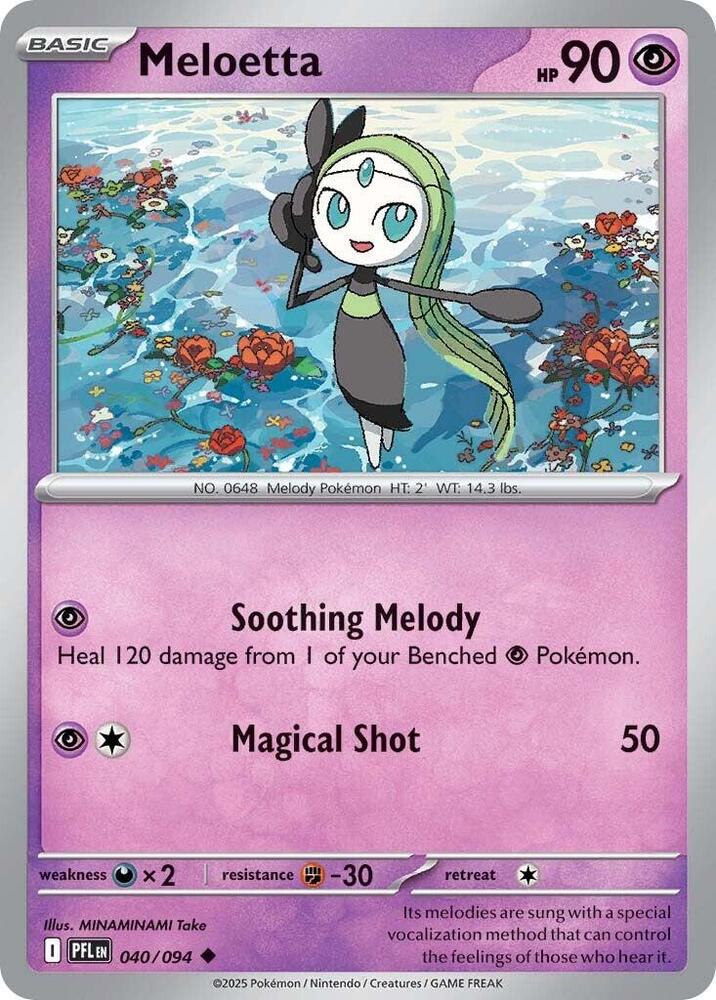 Meloetta - 040/094 - ME02: Phantasmal Flames (PFL) - Normal - Pokemon TCG Card