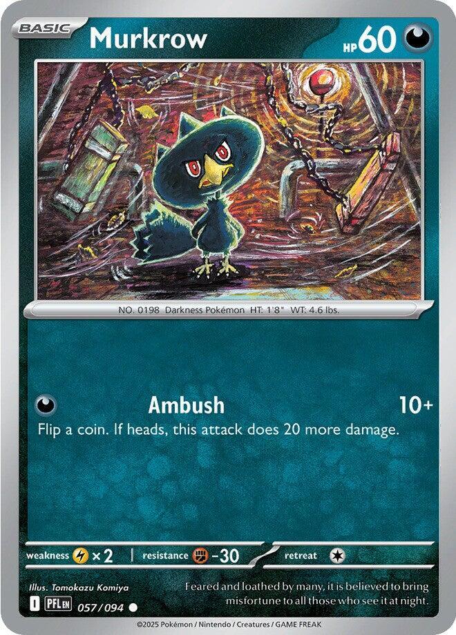 Murkrow - 057/094 - ME02: Phantasmal Flames (PFL) - Normal - Pokemon TCG Card