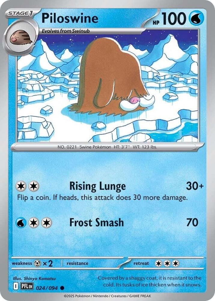 Piloswine - 024/094 - ME02: Phantasmal Flames (PFL) - Normal - Pokemon TCG Card
