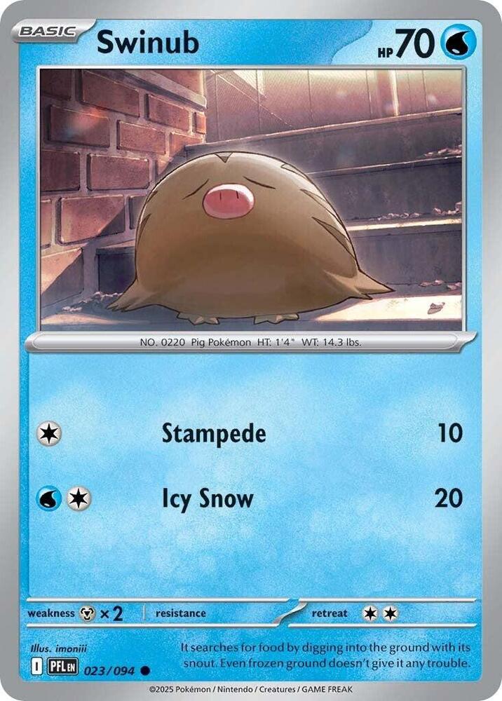 Swinub - 023/094 - ME02: Phantasmal Flames (PFL) - Normal - Pokemon TCG Card