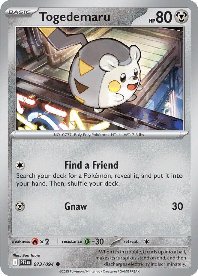 Togedemaru - 073/094 - ME02: Phantasmal Flames (PFL) - Common - Normal - Pokemon TCG Card