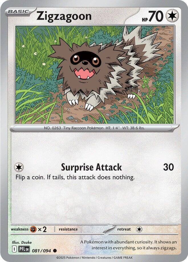Zigzagoon - 081/094 - ME02: Phantasmal Flames (PFL) - Normal - Pokemon TCG Card