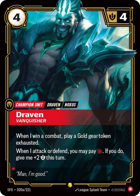 Draven - Vanquisher (Alternate Art) - 020a/221 - Spiritforged (SFD) - Foil