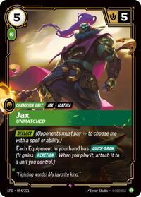 Jax - Unmatched - 054/221 - Spiritforged (SFD) - Foil