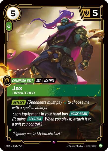 Jax - Unmatched - 054/221 - Spiritforged (SFD) - Foil