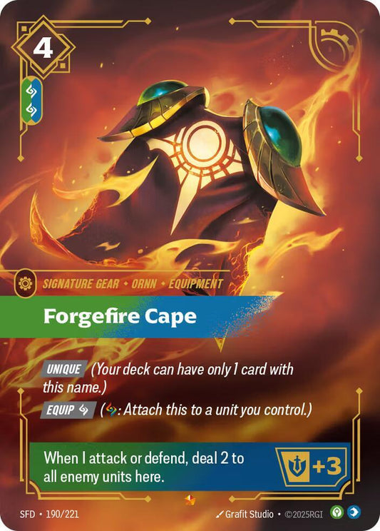 Forgefire Cape - 190/221 - Spiritforged (SFD) - Foil - Riftbound TCG Card