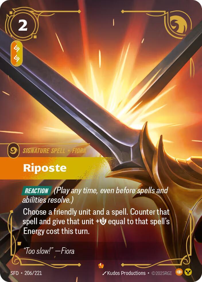 Riposte - 206/221 - Spiritforged (SFD) - Foil - Riftbound TCG Card