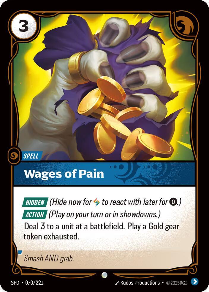 Wages of Pain - 070/221 - Spiritforged (SFD) - Foil - Riftbound TCG Card