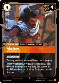 Akshan - Mischievous - 109/221 - Spiritforged (SFD) - Foil