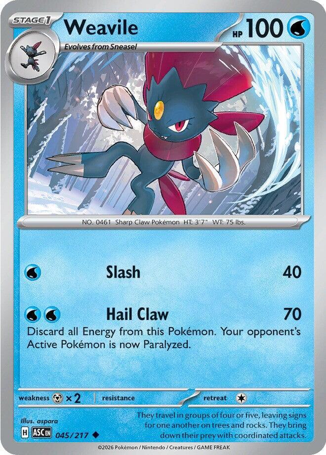 Weavile - 045/217 - ME: Ascended Heroes (ASC) - Uncommon - Normal - Pokemon TCG Card