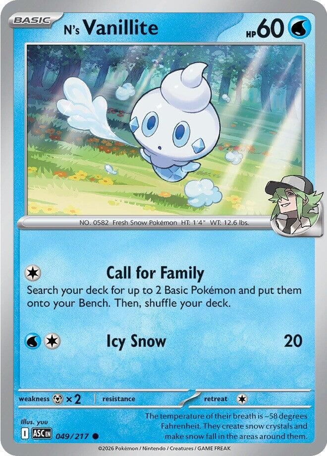 N's Vanillite - 049/217 - ME: Ascended Heroes (ASC) - Normal - Pokemon TCG Card