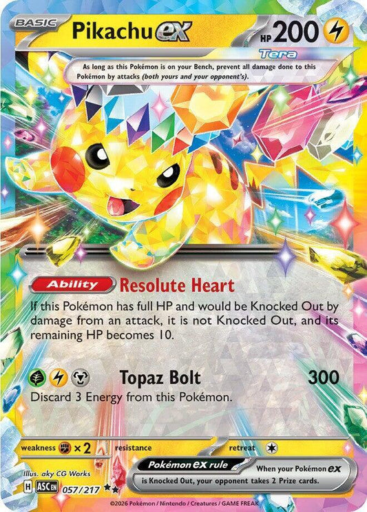Pikachu ex - 057/217 - ME: Ascended Heroes (ASC) - Double Rare