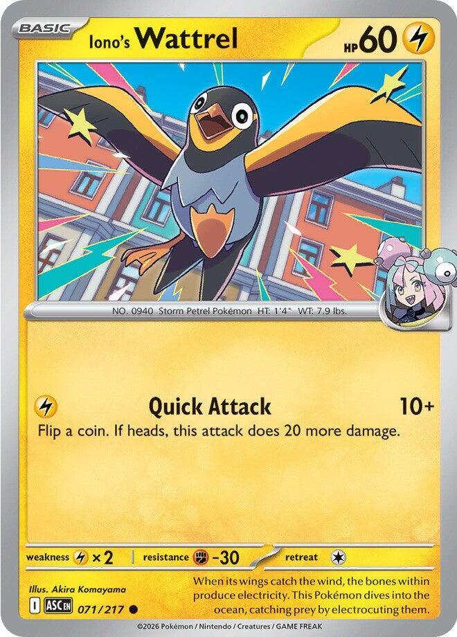 Iono's Wattrel - 071/217 - ME: Ascended Heroes (ASC) - Common - Normal - Pokemon TCG Card