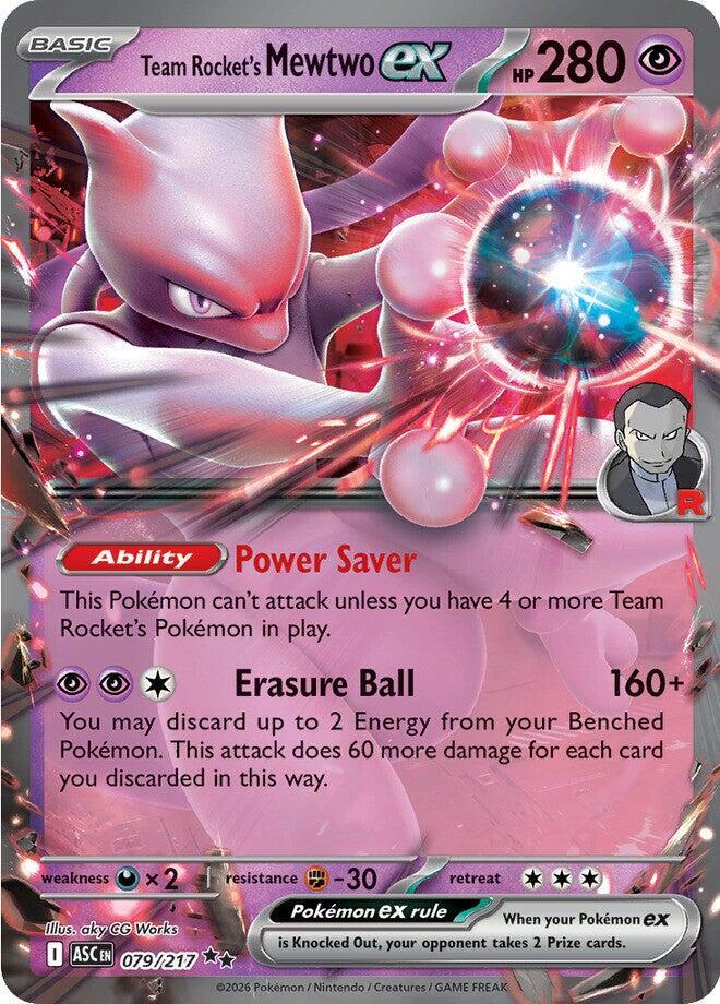 Team Rocket's Mewtwo ex - 079/217 - ME: Ascended Heroes (ASC) - Double Rare - Holofoil - Pokemon TCG Card