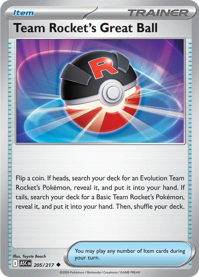 Team Rocket's Great Ball - 205/217 - ME: Ascended Heroes (ASC) - Normal - Pokemon TCG Card