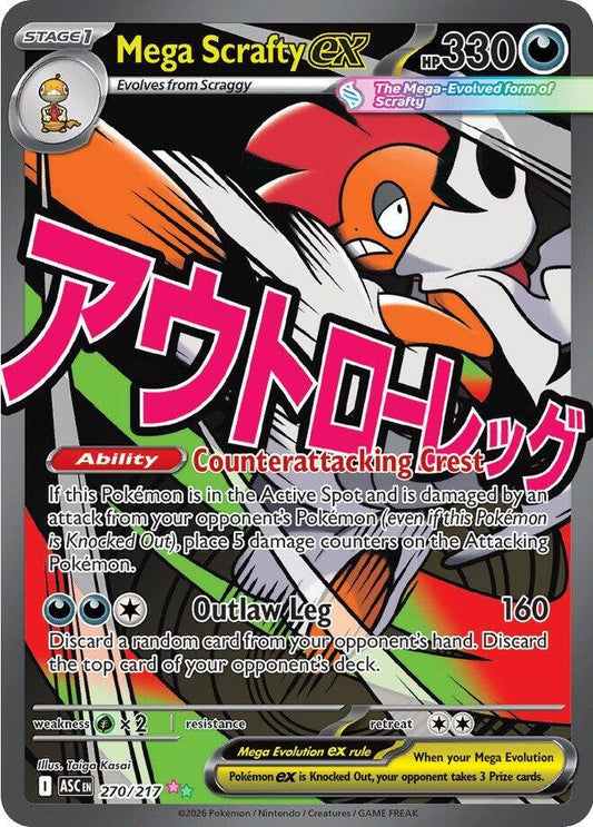 Mega Scrafty ex - 270/217 - ME: Ascended Heroes (ASC) - Mega Attack Rare