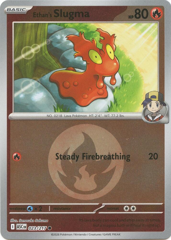 Ethan's Slugma (Energy Symbol Pattern) - 023/217 - ME: Ascended Heroes (ASC) - Reverse Holofoil - Pokemon TCG Card
