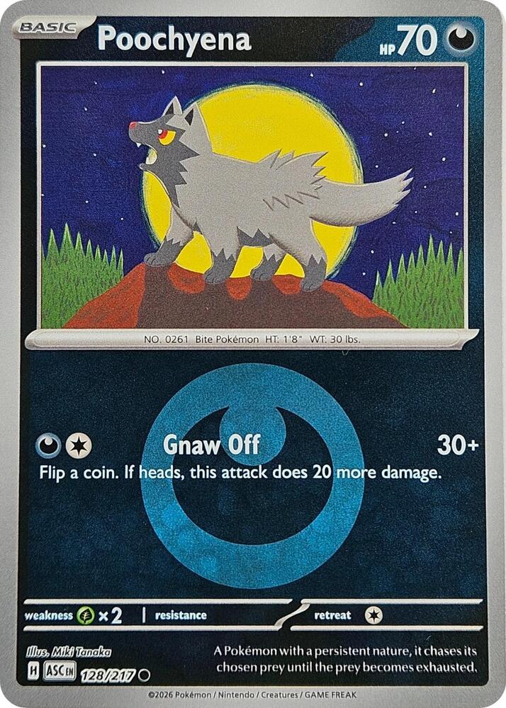 Poochyena (Energy Symbol Pattern) - 128/217 - ME: Ascended Heroes (ASC) - Reverse Holofoil - Pokemon TCG Card