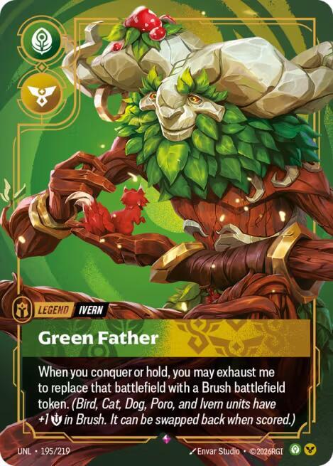 Ivern, Green Father - 195/219 - Unleashed (UNL) - Foil - Riftbound TCG Card