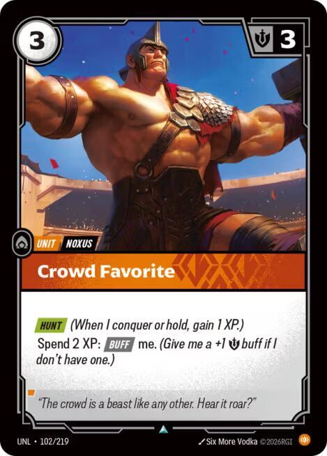 Crowd Favorite - 102/219 - Unleashed (UNL) - Foil - Riftbound TCG Card