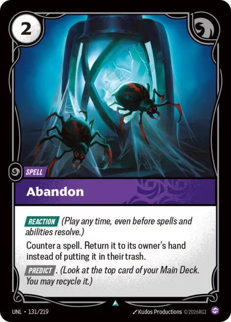 Abandon - 131/219 - Unleashed (UNL) - Normal - Riftbound TCG Card