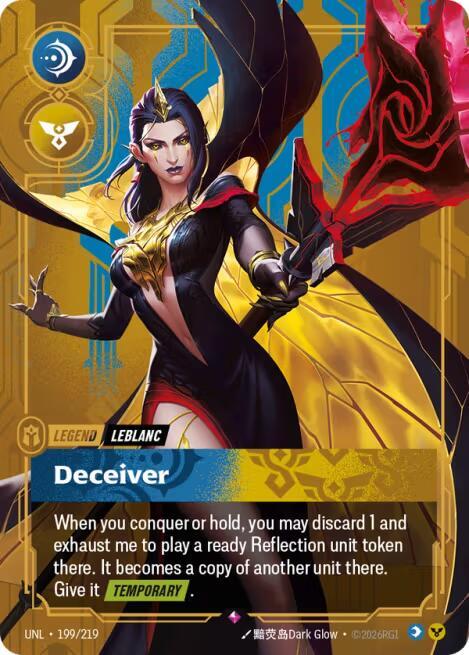 LeBlanc, Deceiver - 199/219 - Unleashed (UNL) - Foil - Riftbound TCG Card