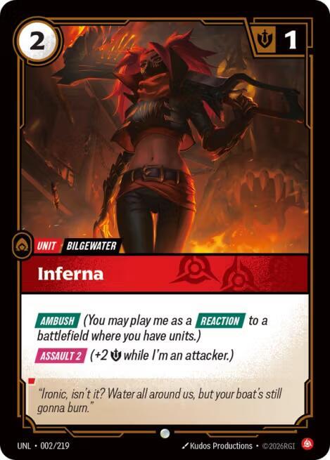 Inferna - 002/219 - Unleashed (UNL) - Normal - Riftbound TCG Card