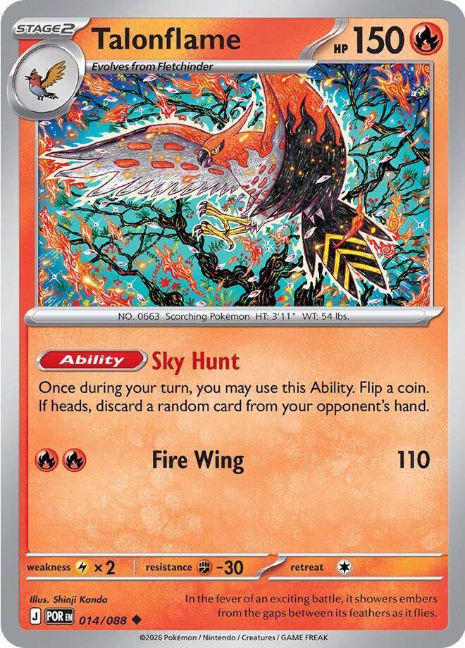 Talonflame - 014/088 - ME03: Perfect Order (POR) - Uncommon - Reverse Holofoil - Pokemon TCG Card