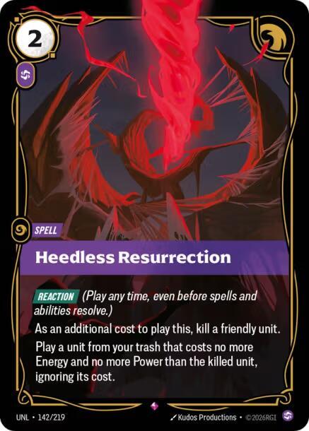 Heedless Resurrection - 142/219 - Unleashed (UNL) - Foil - Riftbound TCG Card