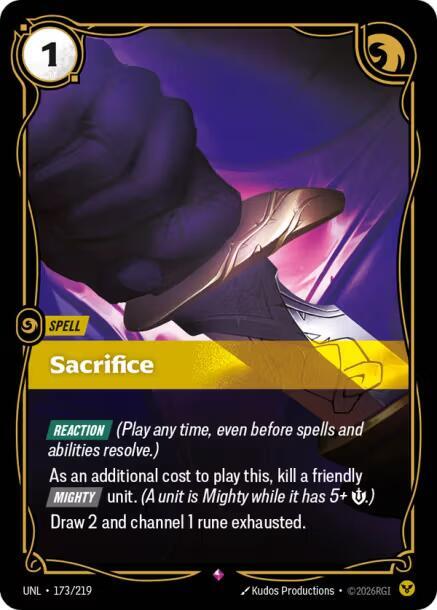 Sacrifice - 173/219 - Unleashed (UNL) - Foil - Riftbound TCG Card