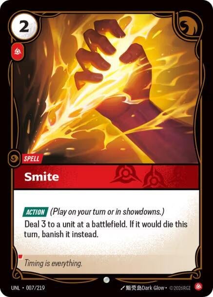 Smite - 007/219 - Unleashed (UNL) - Foil - Riftbound TCG Card