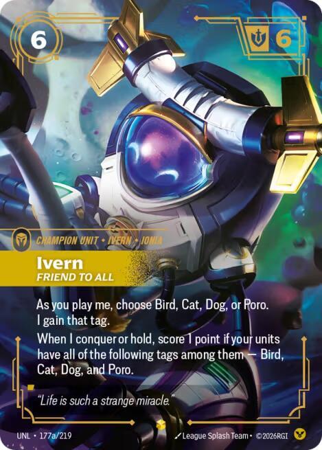 Ivern, Friend to All (Alternate Art) - 177a/219 - Unleashed (UNL) - Foil - Riftbound TCG Card