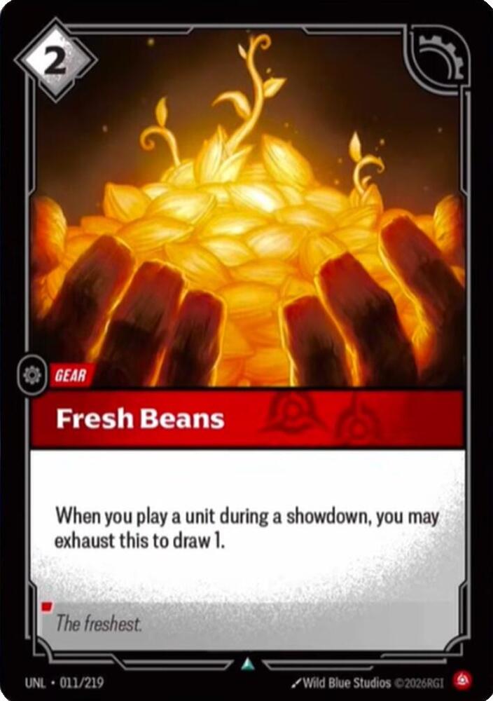 Fresh Beans - 011/219 - Unleashed (UNL) - Normal - Riftbound TCG Card