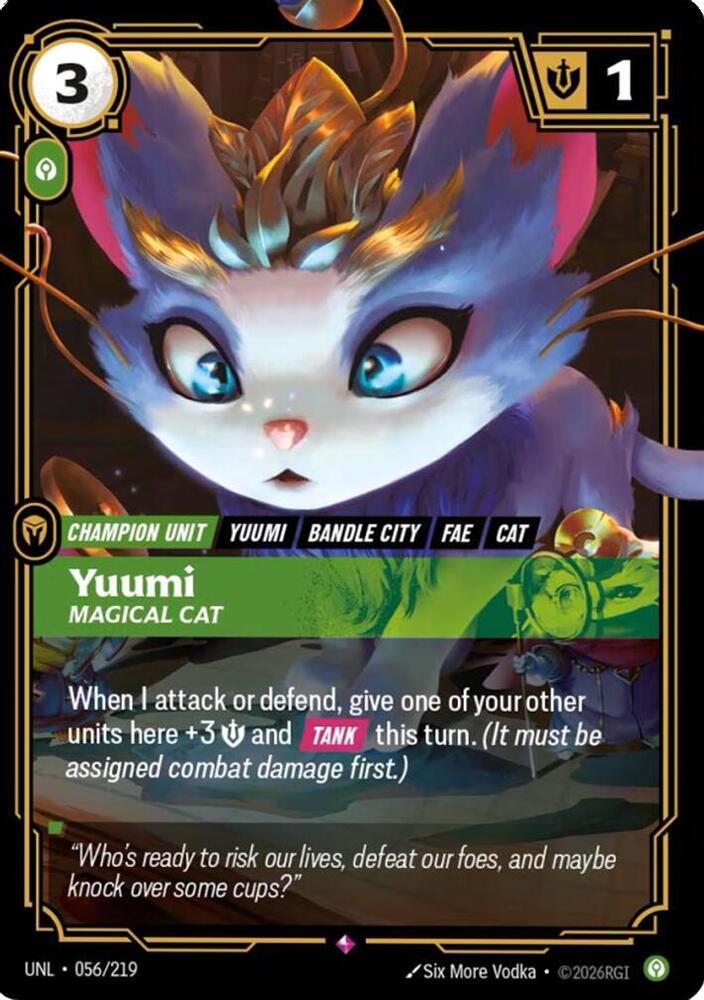 Yuumi, Magical Cat - 056/219 - Unleashed (UNL) - Foil - Riftbound TCG Card