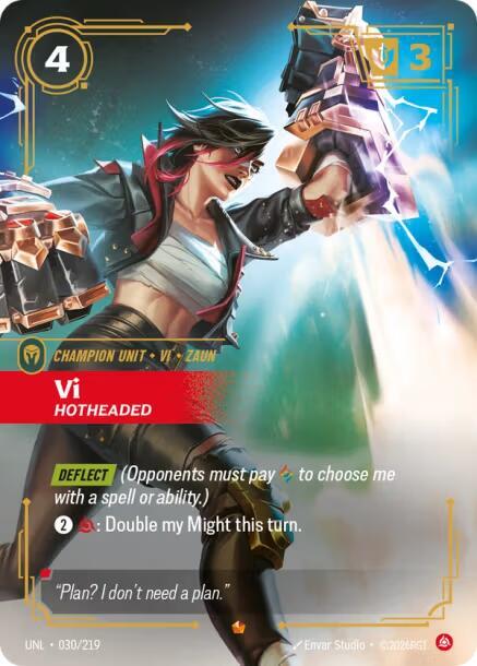 Vi, Hotheaded - 030/219 - Unleashed (UNL) - Foil - Riftbound TCG Card