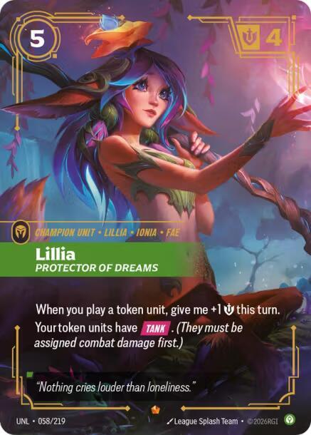 Lillia, Protector of Dreams - 058/219 - Unleashed (UNL) - Foil - Riftbound TCG Card