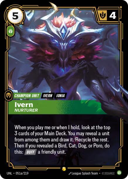Ivern, Nurturer (Alternate Art) - 051a/219 - Unleashed (UNL) - Foil - Riftbound TCG Card