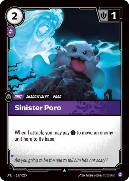 Sinister Poro - 137/219 - Unleashed (UNL) - Normal - Riftbound TCG Card