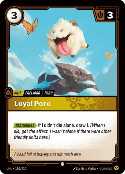 Loyal Poro - 156/219 - Unleashed (UNL) - Normal - Riftbound TCG Card