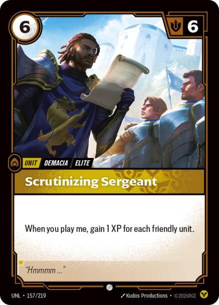 Scrutinizing Sergeant - 157/219 - Unleashed (UNL) - Foil - Riftbound TCG Card