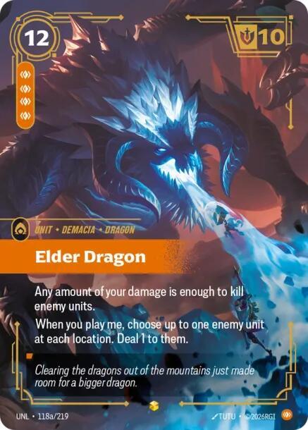 Elder Dragon (Alternate Art) - 118a/219 - Unleashed (UNL) - Foil - Riftbound TCG Card