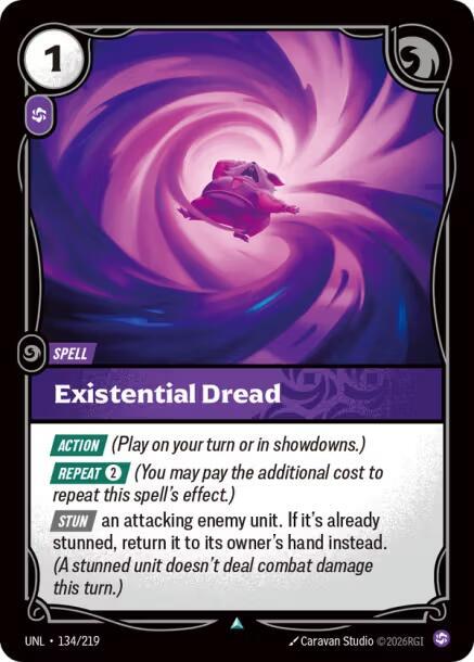 Existential Dread - 134/219 - Unleashed (UNL) - Normal - Riftbound TCG Card