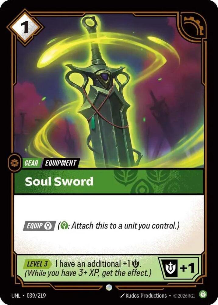 Soul Sword - 039/219 - Unleashed (UNL) - Normal - Riftbound TCG Card