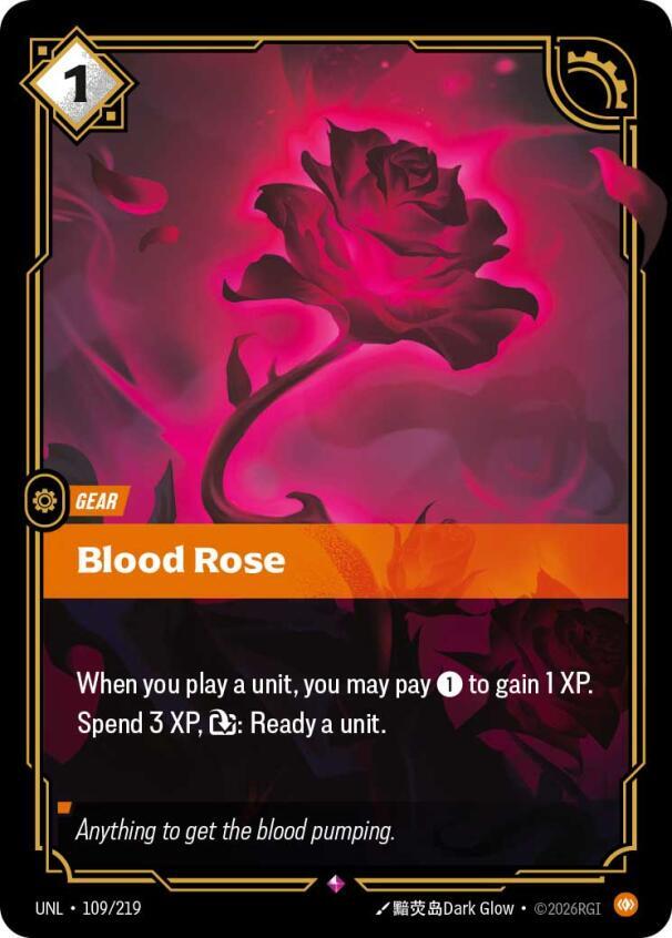 Blood Rose - 109/219 - Unleashed (UNL) - Foil - Riftbound TCG Card
