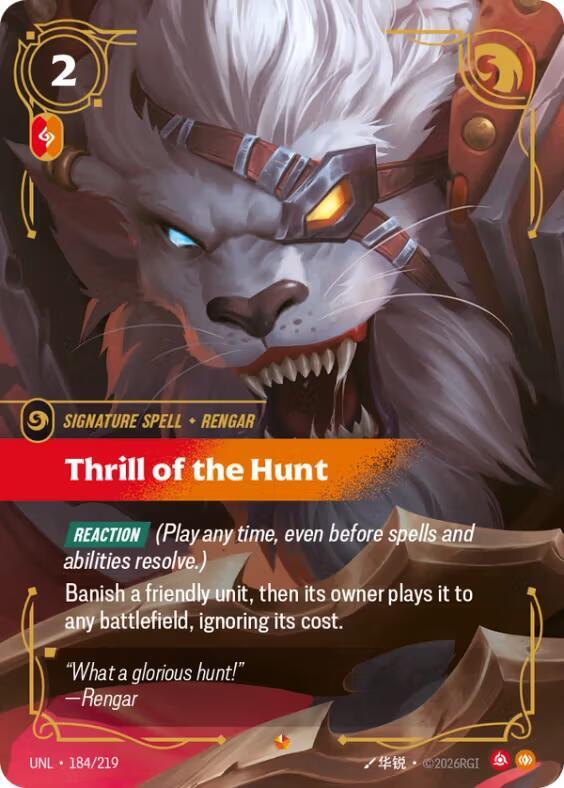 Thrill of the Hunt - 184/219 - Unleashed (UNL) - Foil - Riftbound TCG Card