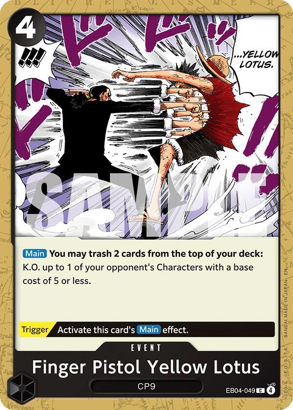 Finger Pistol Yellow Lotus - EB04-049 - Adventure on Kami's Island (EB04) - Normal - One Piece TCG Card